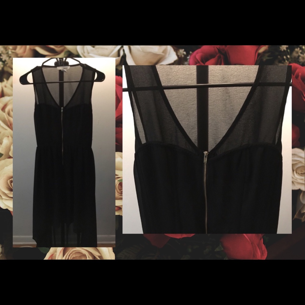 High-low black dress